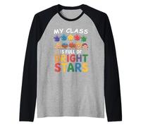 Ritorno a Scuola,La mia Classe è Piena di Stelle Luminose Insegnante 2025 Maglia con Maniche Raglan