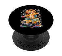 Ritorno A Scuola Leone Scuolabus 100 Giorni Di Scuola PopSockets PopGrip Adesivo