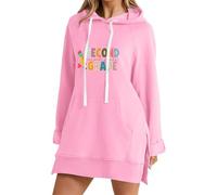 Ritorno A Scuola Vestiti per Ragazze Adolescenti Donne Plus Size Insegnante Felpe Alla Moda Primo Giorno di Scuola Camicia Manica Lunga Pullover Casual Studente Top, Rosa #8, XL