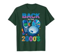 Ritorno agli Anni 2000 Retro Design Vintage Theme Party Maglietta, Uomo, Verde Foresta, L