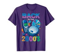 Ritorno agli Anni 2000 Retro Design Vintage Theme Party Maglietta, Uomo, Viola, L