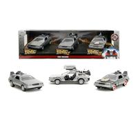 Jada TOYS DMC De Lorean Time Machine 3-Pack - Back to The Futur, 1/32