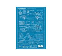 Ritorno Al Futuro Art Print Macchina Del Tempo Blueprint Edizione Limitata 42 X
