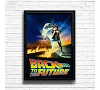 Ritorno al futuro film anni '80, poster vintage con cornice in formato A4 e A3, ideale per casa, pub, bar, bar, decorazione da parete con cornice in legno (solo stampa, A4)