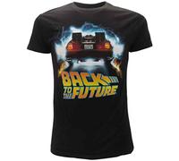 Ritorno al Futuro T-Shirt Maglietta Nera Delorean Outatime Ufficiale Originale BTTF Back To The Future (XS Extra Small)