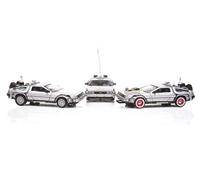 Welly Diecast Car Models Back To The Future 1, 2, 3 Trilogy Delorean Time Machine Set auto, scala 1/24, Argento, 22400-3G