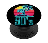 Ritorno tropicale alle palme al tramonto degli anni '90 PopSockets PopGrip Adesivo