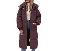 RITOSTA Giubbotto Donna Invernale Lungo Cappotto Imbottito Giacca Trapuntata Giubbino Puffer Coat Jacket Elegante Cappotti Piumino Invernali Parka Autunno con Cappuccio Zip e Tasche(Violetta scura,XL)