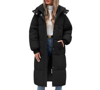 RITOSTA Giubbotto Donna Invernale Lungo Cappotto Imbottito Giacca Trapuntata Giubbino Puffer Coat Jacket Elegante Cappotti Piumino Invernali Parka Autunno con Cappuccio Zip e Tasche (Nero,XL)