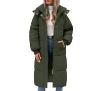 RITOSTA Giubbotto Donna Invernale Lungo Cappotto Imbottito Giacca Trapuntata Giubbino Puffer Coat Jacket Elegante Cappotti Piumino Invernali Parka Autunno con Cappuccio Zip e Tasche (Verde,M)