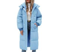 RITOSTA Giubbotto Donna Invernale Lungo Cappotto Imbottito Giacca Trapuntata Giubbino Puffer Coat Jacket Elegante Cappotti Piumino Invernali Parka Autunno con Cappuccio Zip e Tasche(Blu,L)