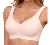 RITOSTA Reggiseno Senza Ferretto Reggiseno Push Up Imbottito Reggiseni Senza Cuciture Reggiseno Comodo Bralette Donna Brassiere Regolabili Supporto Seamless Bra Elasticizzato(Beige,S)