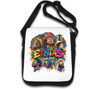 Ritratti colorati di persone diverse borsa a tracolla bianca