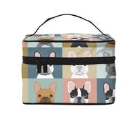 Ritratti di bulldog francese, modello di cane, borsa da viaggio per il trucco da donna, grande organizer per cosmetici