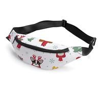 Ritratti di cani in cappelli di Babbo Natale scheletro divertente disegnato a mano, sportivo per bambini adulti per uomo donna