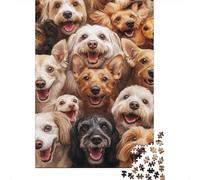 Ritratti di Cani Puzzle 1000 Pezzi per Adulti Carta Volti Sorridenti Gioco di Puzzle 1000 Pezzi Relax Casa Decorazione 52x38cm/1000pcs