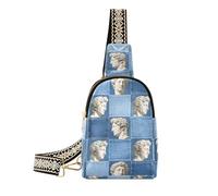 Ritratto astratto alla moda in denim blu borse a tracolla moda piccole borse a tracolla per il viaggio