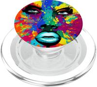 Ritratto astratto della signora dipinta - Colorful Surreale Face Art PopSockets PopGrip per MagSafe