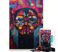 Ritratto astratto in stile Pop Art con caleidoscopio, puzzle da 1000 pezzi per adulti, ideale per rafforzare la memoria, creare un'atmosfera piacevole e creare un regalo raffinato (50x75cm)