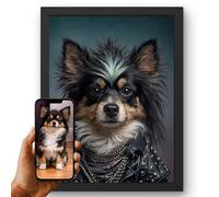Ritratto cane rock punk pelle e borchie - Regalo personalizzato foto
