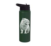 Ritratto Capybara in bianco e nero stile carattere Stainless Steel Insulated Water Bottle