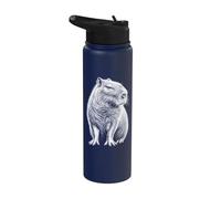 Ritratto Capybara in bianco e nero stile carattere Stainless Steel Insulated Water Bottle