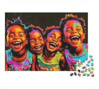 Ritratto Colorato Bambini che Ridono Puzzle 1000 Pezzi Carta per Adulti Scena Gioiosa Gioco di Puzzle 1000 Pezzi Relax Decorazione Regalo Famiglia 52x38cm/1000pcs
