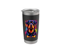 Ritratto Colorato Del Cane Rottweiler Bicchiere termico in acciaio inox doppia parete