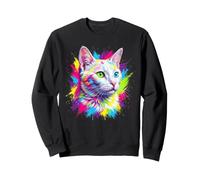 Ritratto Colorato del Gatto Khao Manee Cat Felpa