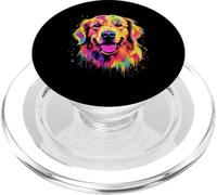 Ritratto colorato dell'amante del retriever dorato di pop PopSockets PopGrip per MagSafe
