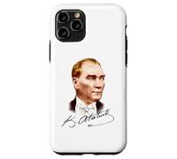Ritratto colorato di Mustafa Kemal Ataturk con firma Custodia per iPhone 11 Pro