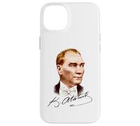 Ritratto colorato di Mustafa Kemal Ataturk con firma Custodia per iPhone 14 Plus