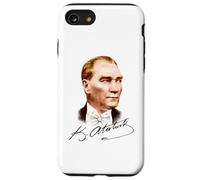 Ritratto colorato di Mustafa Kemal Ataturk con firma Custodia per iPhone SE (2020) / 7/8