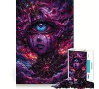Ritratto cosmico surreale con terzo occhio, puzzle da 1000 pezzi per adolescenti, memoria, luce, relax, design, assemblaggio, decorazione murale 50x75cm