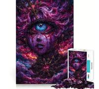 Ritratto cosmico surreale con terzo occhio - Puzzle per ragazzi da 1000 pezzi - Gioco di logica - Passatempo per la casa - Taglio preciso - Regalo per le feste 38x26cm