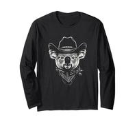 Ritratto Cowboy Koala Vintage Western Wild West Maglia a Manica