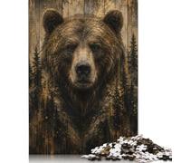 Ritratto del bosco dell'orso bruno Puzzle 500 Pezzi, Design Creativo