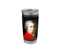 Ritratto del grande compositore Wolfgang Mozart di Barbara Kraft Bicchiere termico in acciaio inox doppia parete