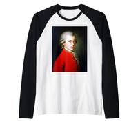 Ritratto del Grande compositore Wolfgang Mozart di Barbara Kraft Maglia con Maniche Raglan