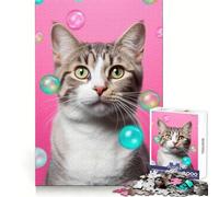 Ritratto del signor Mc Cat III Puzzle da 1000 pezzi per adolescenti Gioco di logica stimolante Evasione rilassante Bordo trasparente Regalo di compleanno (38x26cm)