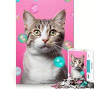 Ritratto del signor Mc Cat III Puzzle da 1000 pezzi per adolescenti Gioco di logica stimolante Evasione rilassante Bordo trasparente Regalo di compleanno (38x26cm)