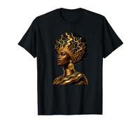 Ritratto della Regina Africana della dea Afro Dorata Maglietta