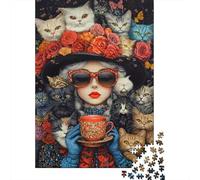 Ritratto della Regina del Gatto Bundle Di Puzzle Da 1000 Pezzi Per Amanti, Carta Riciclata, Decorazione Murale, Regalo Di Festa, Gioco Cerebrale 70x50cm/1000pcs