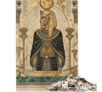 Ritratto della regina egiziana Puzzle in Legno 1000 Pezzi, Gioco Puzzle | Design cerimoniale in oro, Motivo Puzzle, Rompicapo, Stile deserto antico, Antica arte egizia, Puzzle in Legno, 14+, 70x50cm.