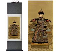 Ritratto dell'imperatrice cinese della dinastia Qing dipinto su un grande...