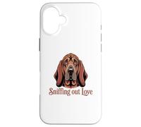 Ritratto dettagliato di Bloodhound, annusare l'amore Custodia per iPhone 16 Plus