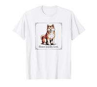 Ritratto di Akita Inu, Onore. LEALTÀ. Amore. Maglietta