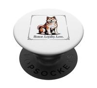 Ritratto di Akita Inu, Onore. lealtà. amore. PopSockets PopGrip Adesivo