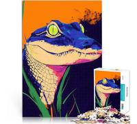 Ritratto di alligatore Puzzle 1000 pezzi per adolescenti Aiuta il cervello ad allenare i giocattoli che creano dipendenza per coltivare la pazienza gioco di sfida unico 38x26cm