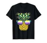 Ritratto di ananas non binario Pride LGBTQ Bandiera non binaria Maglietta